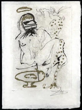 Гравюра Dali - Les Amours Jaunes Duel with Camelias