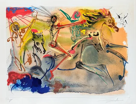 Офорт И Аквитанта Dali - Les Caveliers de l'Apocalypse