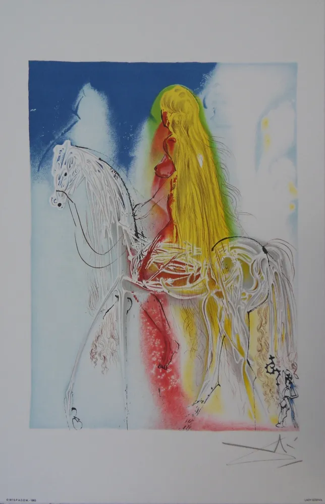 Литография Dali - Les Chevaux, Lady Godiva