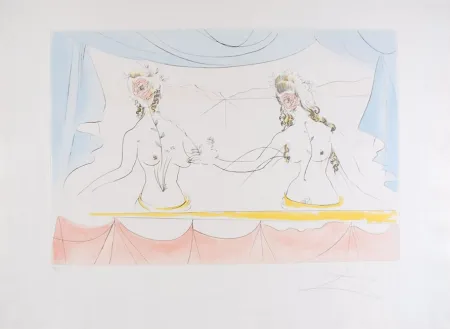 Офорт Dali - Les Dames de la Renaissance - Ladies of the Renaissance (suite Mythologique Nouvelle/New Mythological)