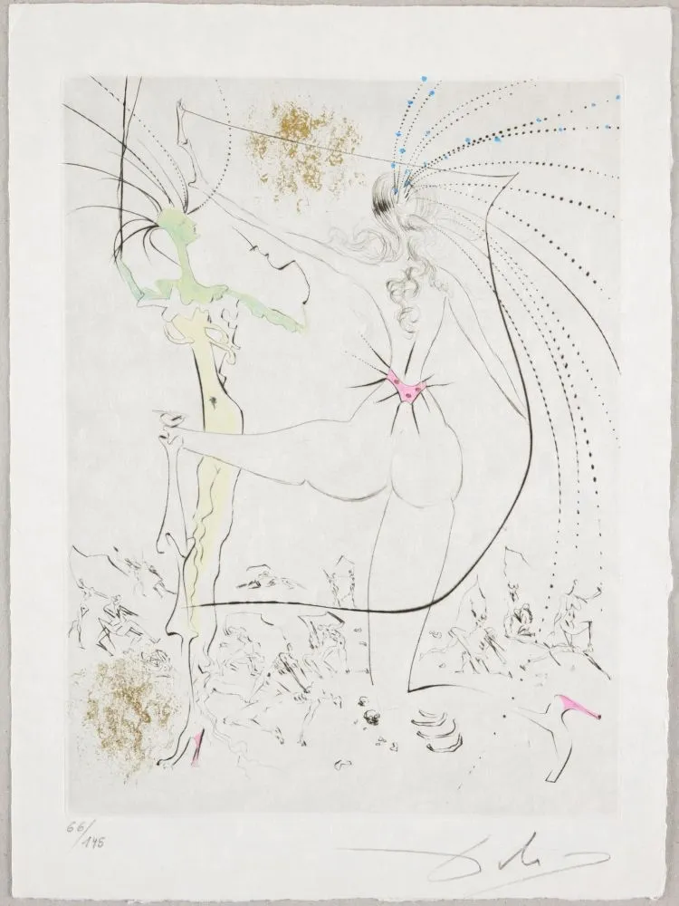 Офорт Dali - Les Fesses piquantes, Piquant Buttocks