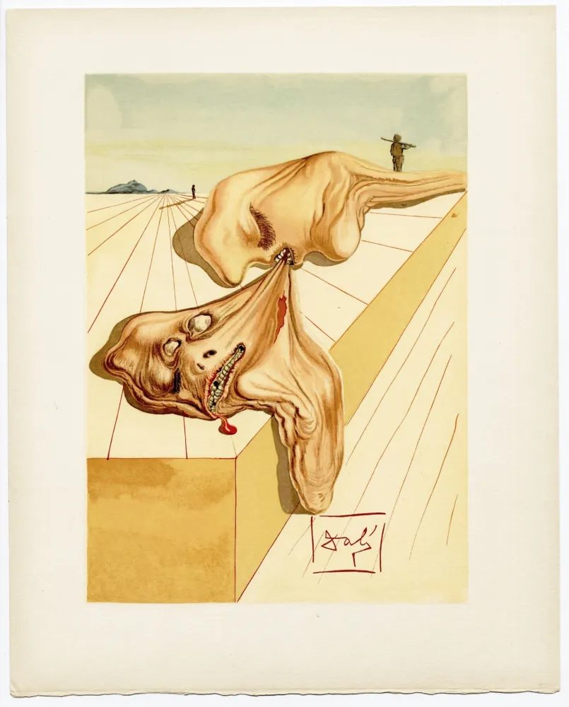 Гравюра На Дереве Dali - Les hommes qui s'entre-dévorent. La Divine Comédie (L' Enfer, Chant 30)