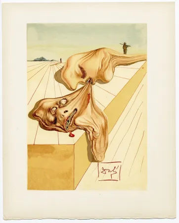 Гравюра На Дереве Dali - Les hommes qui s'entre-dévorent. La Divine Comédie (L' Enfer, Chant 30)