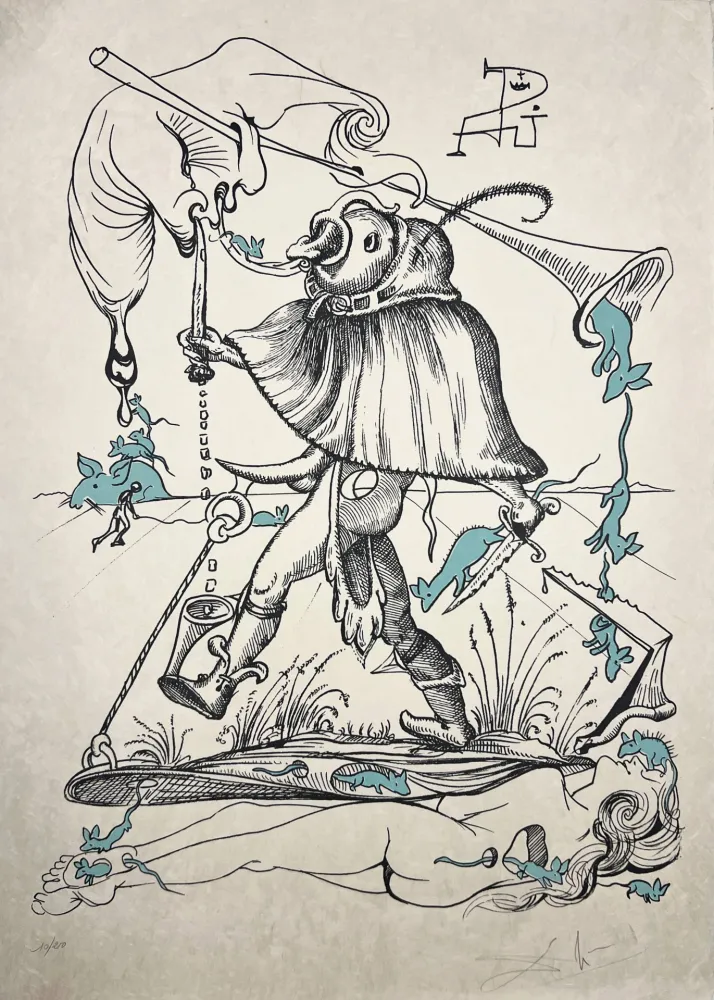 Литография Dali - Les Songes Drôlatiques de Pantagruel, Planche VI