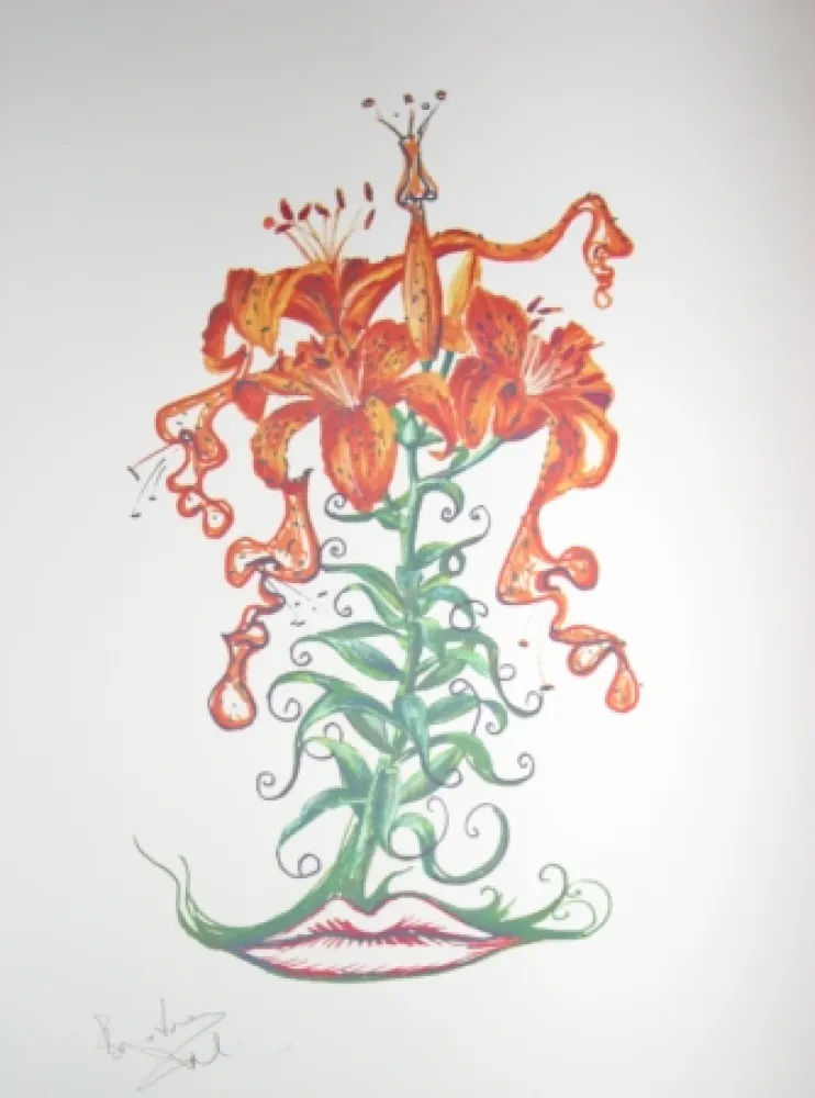 Литография Dali - Lilium aurancacium (surrealistic flowers)