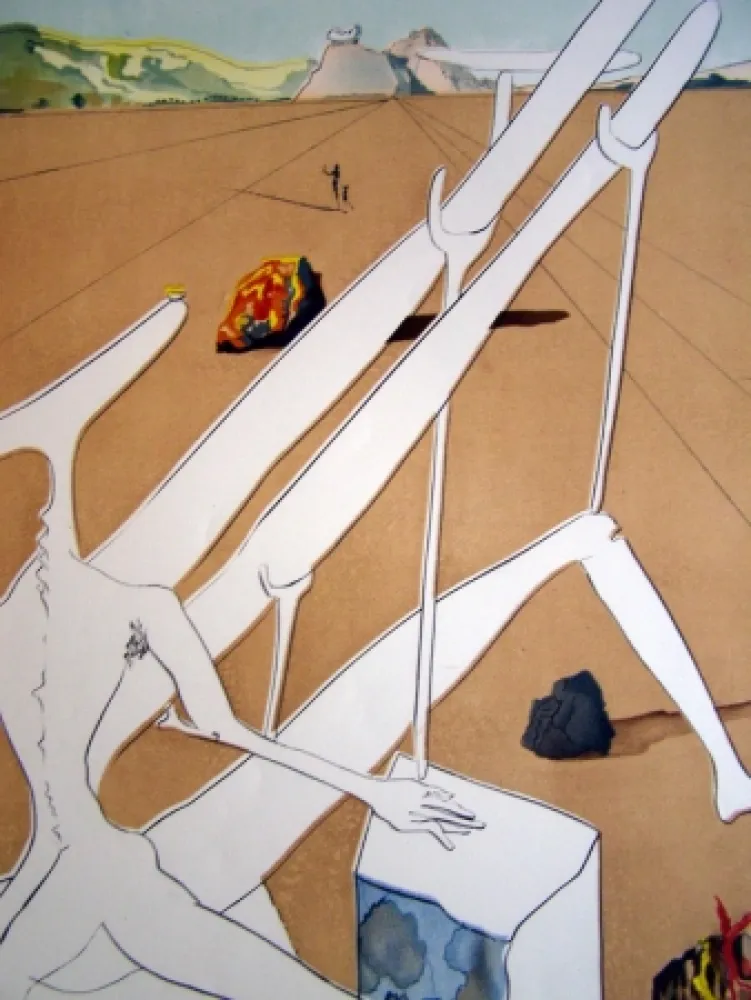 Гравюра Dali - MARTIAN DALI EQUIPPED WITH A HOLOELECTRONIC DOUBLE MICROSCOPE