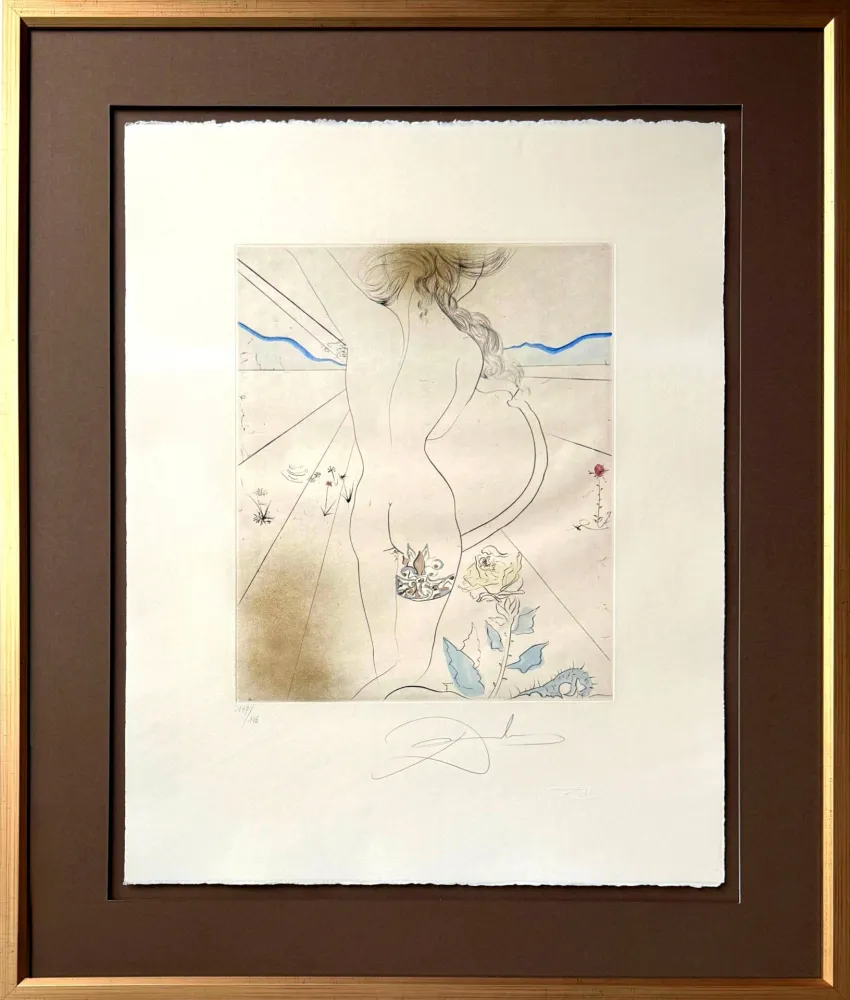 Гравюра Сухой Иглой Dali - Nu à la jarretière (Nude with Garter)