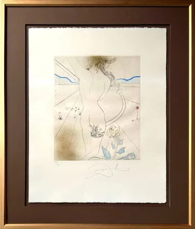 Гравюра Сухой Иглой Dali - Nu à la jarretière (Nude with Garter)