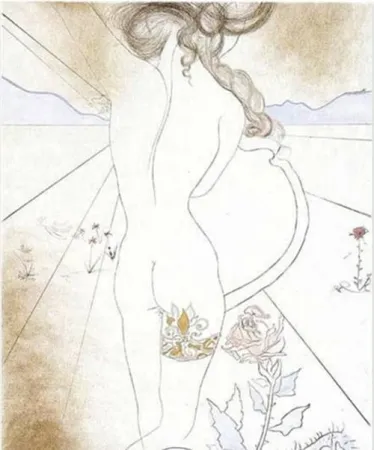 Сериграфия Dali - Nu a la Jarretiere (Nude with Garter)