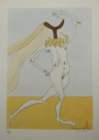 Офорт Dali - Nu aux Voilettes / Nude with Veils