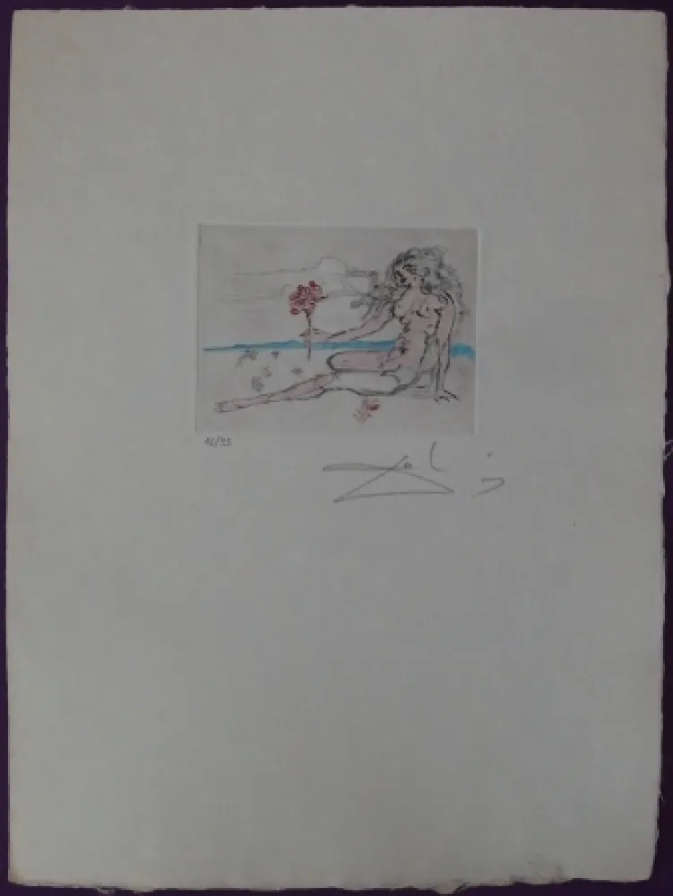 Офорт Dali - Nude with rose