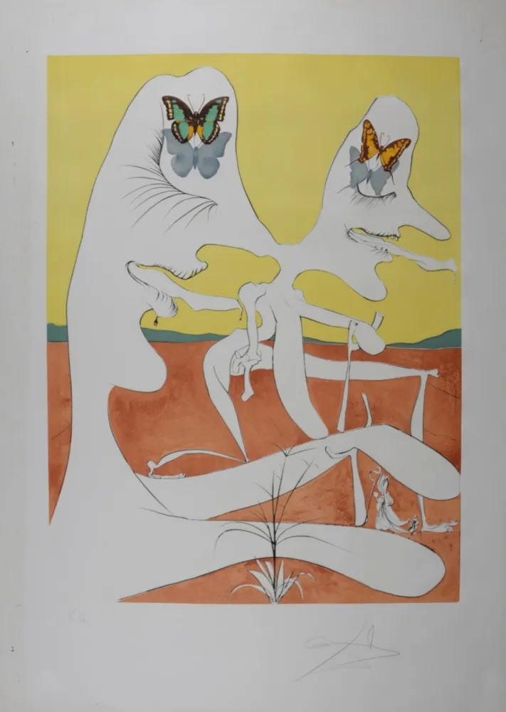 Гравюра Сухой Иглой Dali - Papillons de l'anti-matière