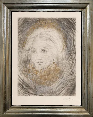 Гравюра Сухой Иглой Dali - Portrait of  Marguerite