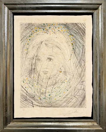 Гравюра Сухой Иглой Dali - Portrait of  Marguerite