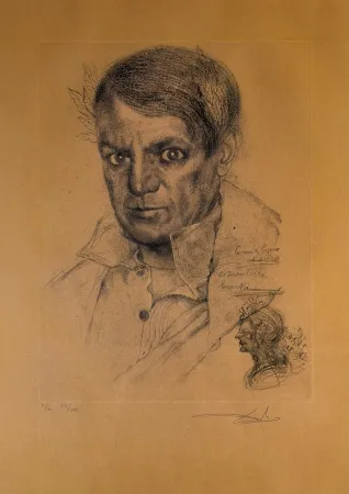 Гравюра Dali - Portrait of Picasso (Ochre)