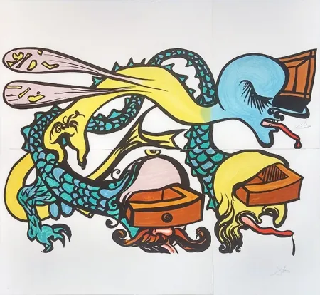 Литография Dali - PUZZLE OF LIFE (IDRA A TRE TESTE)