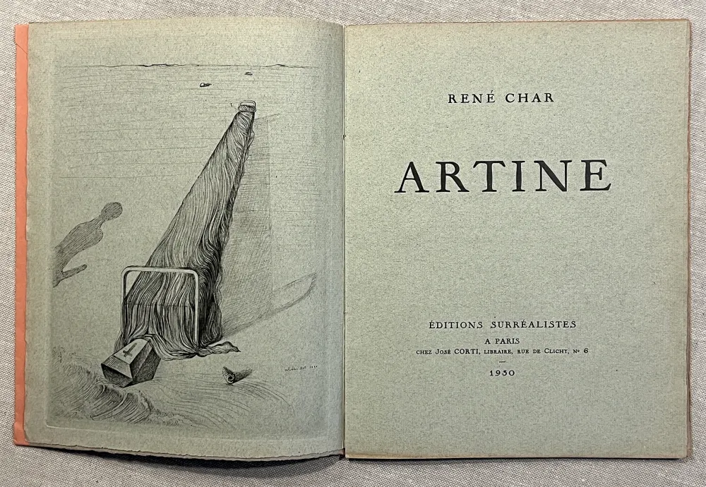 Иллюстрированная Книга Dali - René Char. ARTINE. Avec une gravure de Salvador DALI (1930)