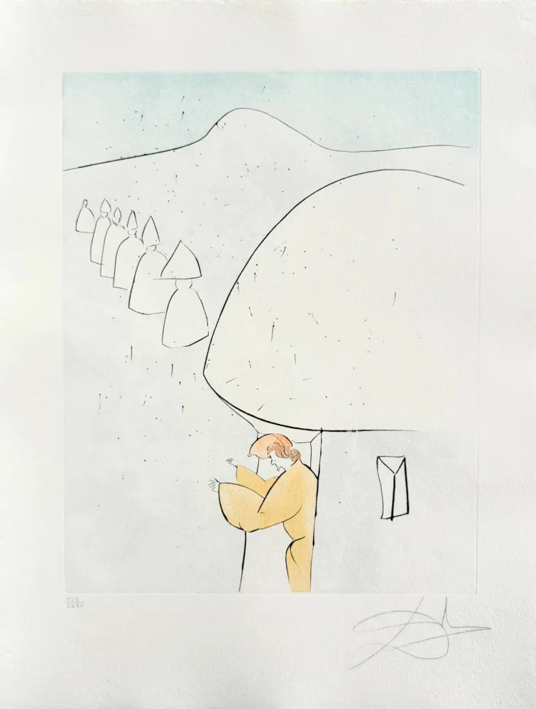 Гравюра Сухой Иглой Dali - Rokujiso (The grateful statues)