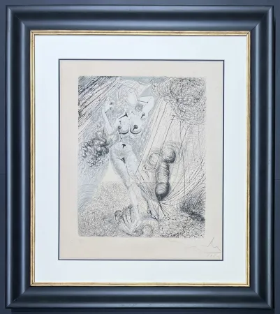 Гравюра Сухой Иглой Dali - Salvador Dalì (1904–1989) - Aphrodite - Mixed media incorporating heliogravure and drypoint etching hand-colored on Arches paper - 1963