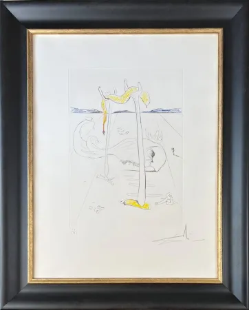 Гравюра Сухой Иглой Dali - Salvador Dalí (1904-1989) - Color drypoint etching on Arches paper - 1973