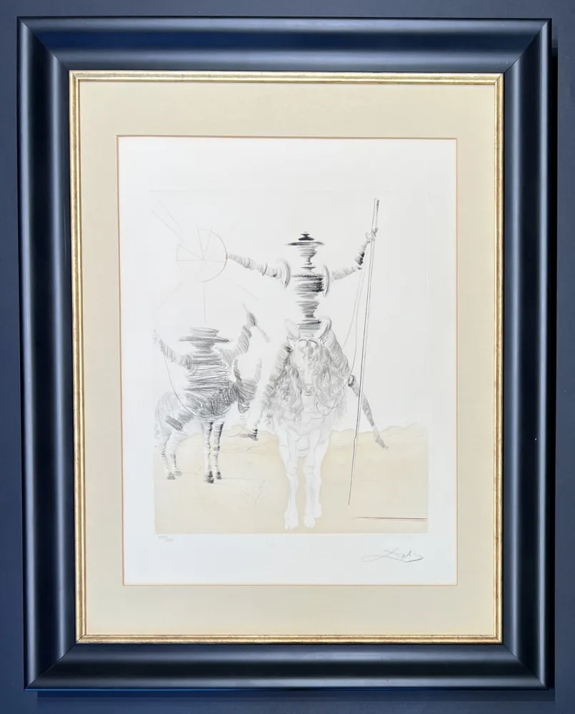 Гравюра Dali - Salvador Dalì (1904–1989)  -Don Quichotte et Sancho Pança - Etching and aquatint