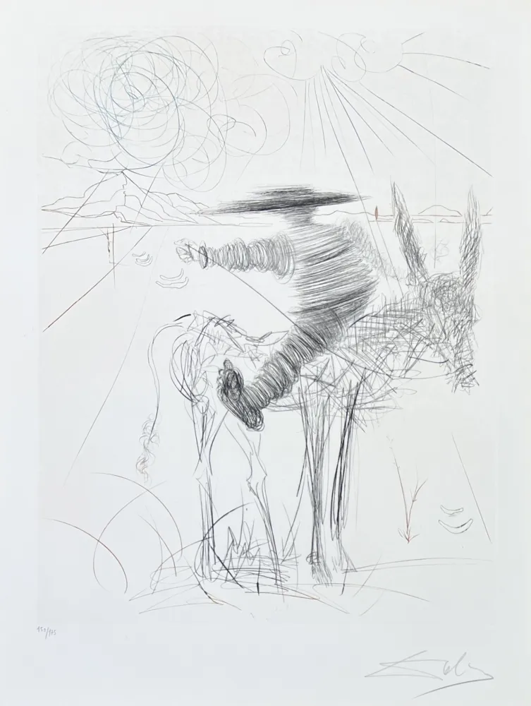 Гравюра Сухой Иглой Dali - Salvador Dalí (1904-1989) - Drypoint etching on Lana paper - 1970