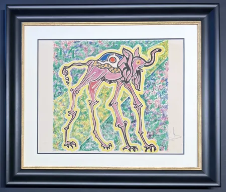 Литография Dali - Salvador Dalì (1904-1989) - Elefante-cicogna (Elephant-stork) - Coloured lithograph on Arches paper