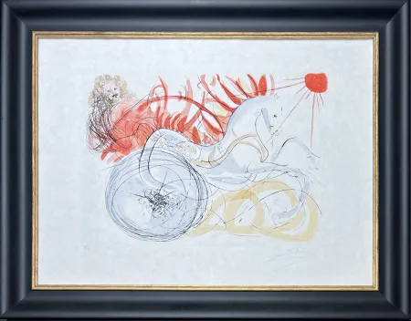 Гравюра Сухой Иглой Dali - Salvador Dalí (1904-1989) - Elijah - hand-coloured drypoint etching on Arches paper - 1975