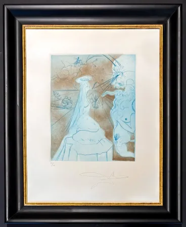 Гравюра Dali - Salvador Dalì (1904-1989) - Femme a coussin - Drypoint, etchings - 1969