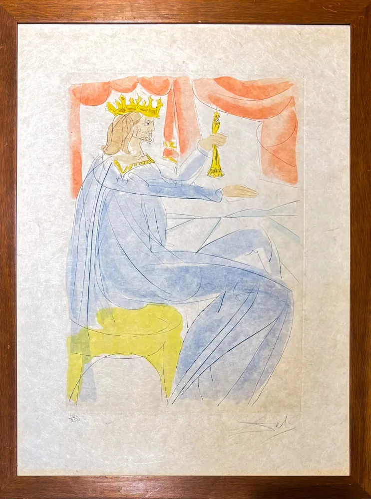 Гравюра Сухой Иглой Dali - Salvador Dalí (1904-1989) - King Solomon - drypoint, etching - 1975