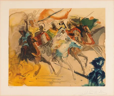 Литография Dali - Salvador Dalì (1904–1989) - La bataille de Tétouan - lithograph on paper - 1971