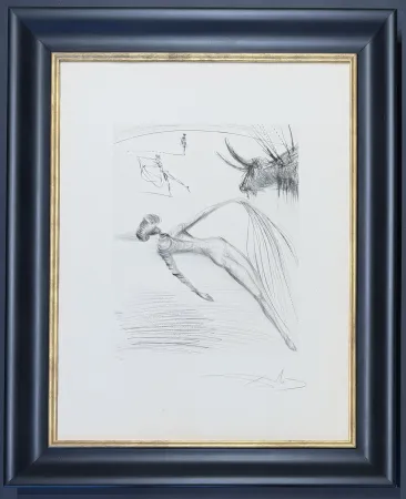 Гравюра Сухой Иглой Dali - Salvador Dalí  (1904-1989) - La cogida y la muerte - Drypoint, etching on Arches paper - 1973