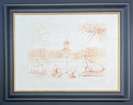 Гравюра Dali - Salvador Dalì (1904–1989) - L'Academie de Paris - Etching in sepia on extremely fine Japanese paper - 1971