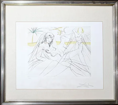 Гравюра Dali - Salvador Dalí (1904–1989) - Mort de Cléopâtra - Drypoint etching with stencil on Arches paper - 1975