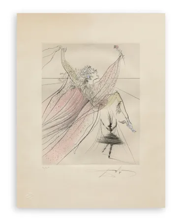 Гравюра Dali - Salvador Dalí (1904–1989) - Terpsichore - Hand-coloured drypoint etching on Arches paper - 1971