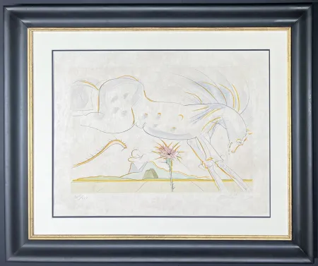 Гравюра Dali - Salvador Dalì (1904–1989) - The Horse and the Wolf - drypoint etching with stencil on extremely fine Japanese paper - 1974