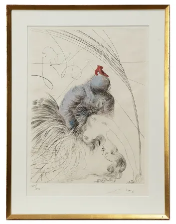 Гравюра Dali - Salvador Dalí (1904-1989) – Woman whit shoe – Hand watercolored drypoint etching on Japanese paper – 1969