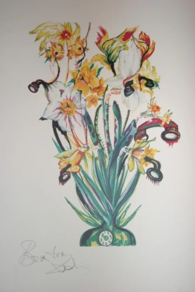 Литография Dali - Salvador Dali Daffodils of Love (surrealistic flowers)