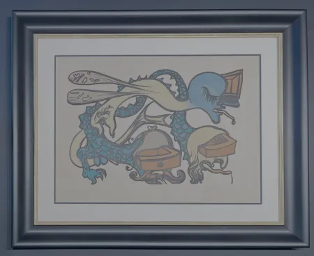 Литография Dali - Salvador Dalì(1904-1989)- Idra a tre teste (Three-headed Hydra)- color lithograph on Arches paper