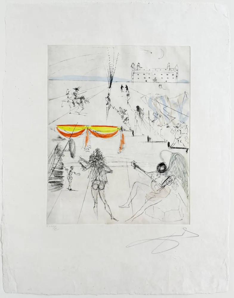 Гравюра Сухой Иглой Dali - Santiago de Compostela