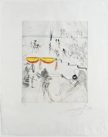 Гравюра Сухой Иглой Dali - Santiago de Compostela