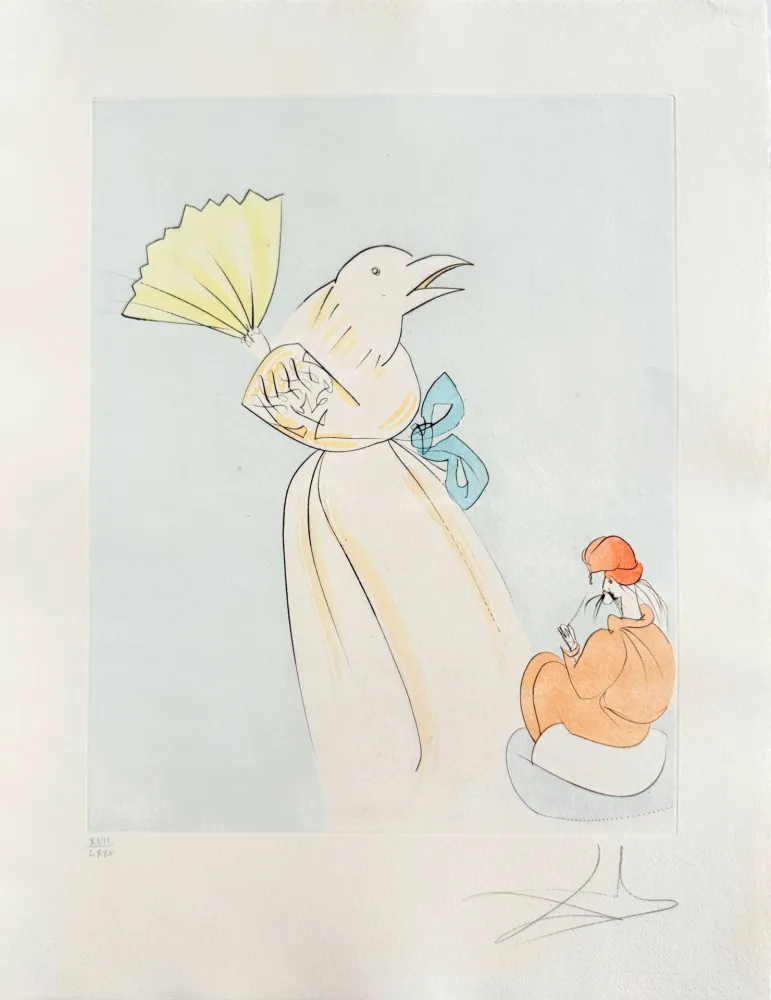 Гравюра Сухой Иглой Dali - Shitakiri (The tongue-cut sparrow)