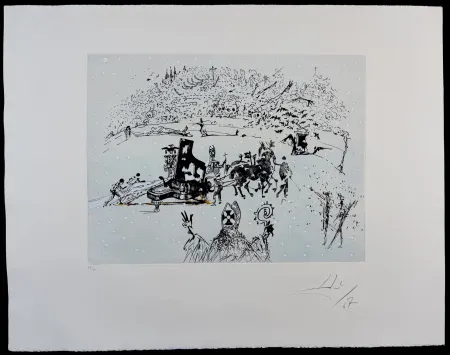Гравюра Dali - Tauramachie Surrealiste The Piano in The Snow