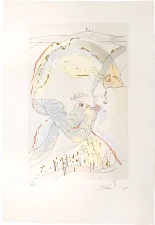 Гравюра Сухой Иглой Dali - THE DOVELIKE EYES OF THE BRIDE