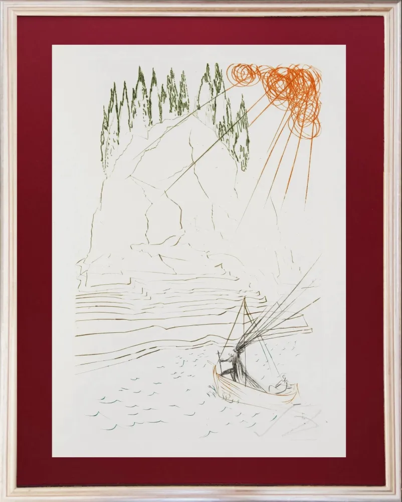 Офорт Dali - The Fight with Sir Morhault