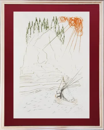 Офорт Dali - The Fight with Sir Morhault