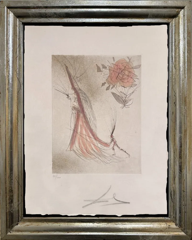 Гравюра Сухой Иглой Dali - The Ghost and the Rose (The Spectre and the Rose)