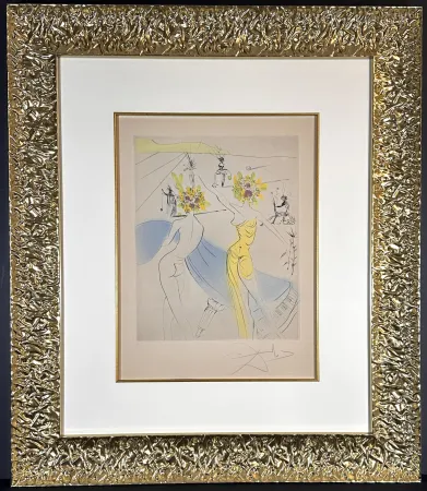 Гравюра Dali - The Hippies Flower Woman at The Piano