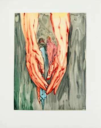 Гравюра На Дереве Dali - The Inferno, Canto 16 - The Mount of Geryon