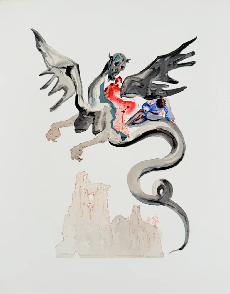 Гравюра На Дереве Dali - The Inferno, Canto 17 - The Usurers